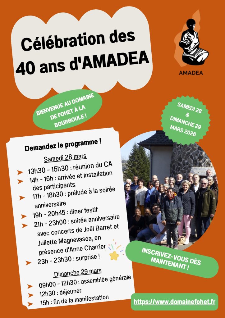 Programme du 40e anniversaire d'AMADEA